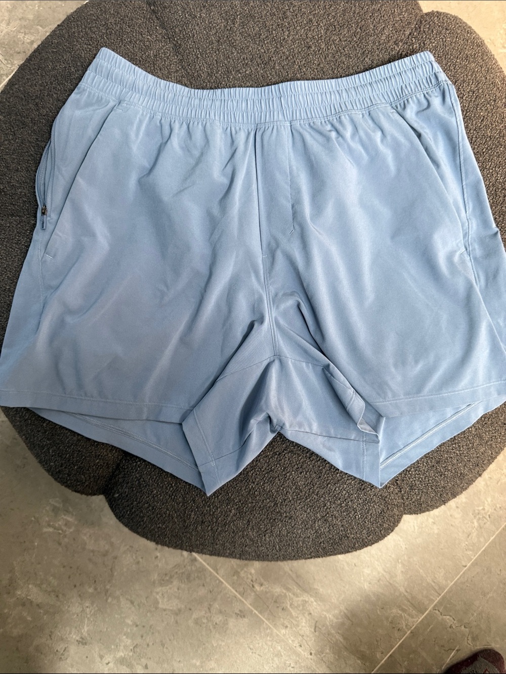 Men's Light Blue Performance Running Shorts. Size L. Inseam 5”